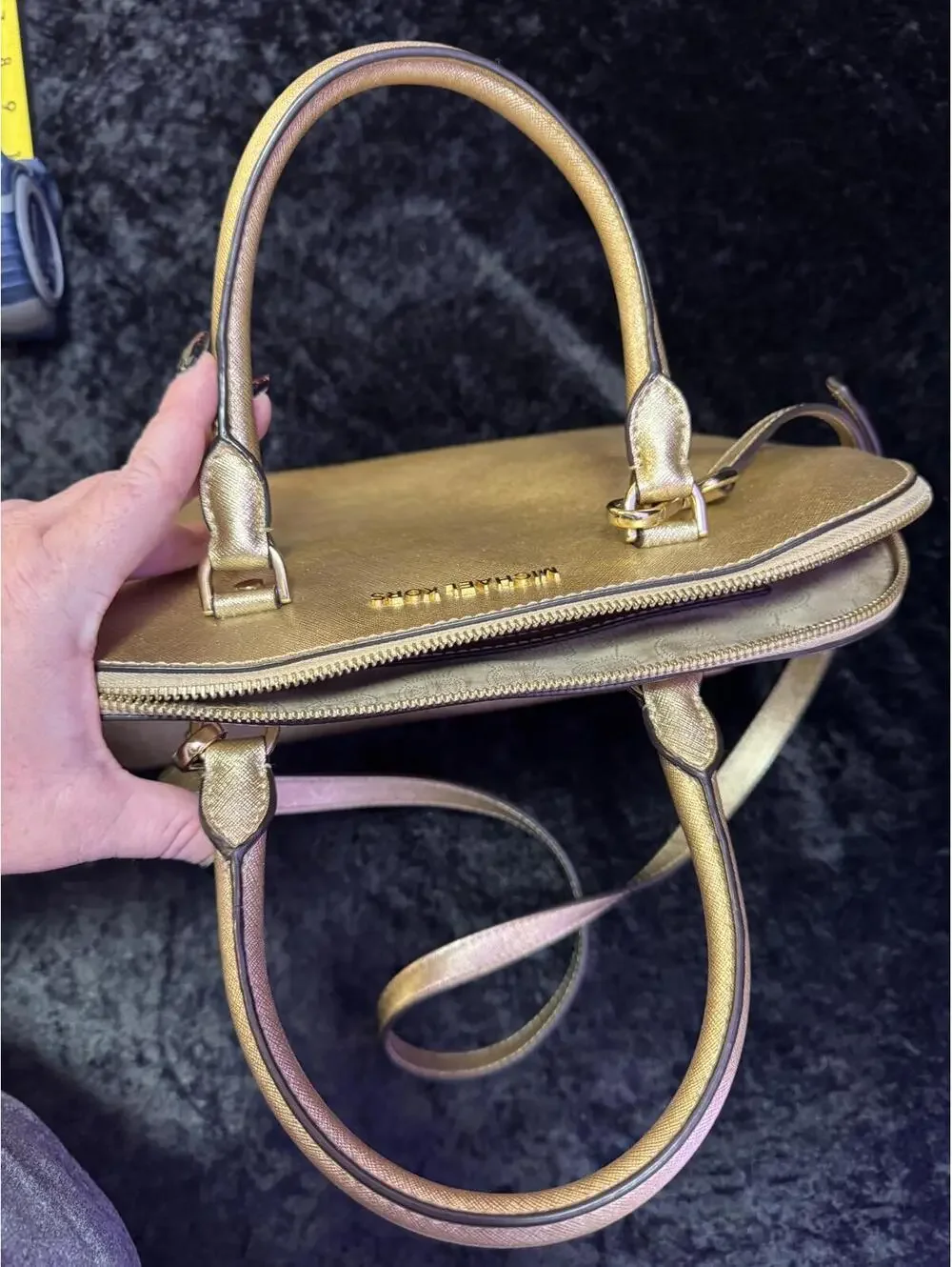 Michael Kors Gold Leather Handbag